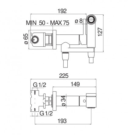 Nobili AV00600BM комплект гигиенического душа