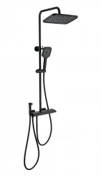 Wonzon &amp; Woghand Muse WW-B4132-A-MB Душевая система с техническим душем и термостатом черный матовый