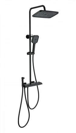 Wonzon &amp; Woghand Muse WW-B4132-A-MB Душевая система с техническим душем и термостатом черный матовый