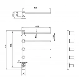 Wonzon &amp; Woghand Hamburg WW-AL314-GM Полотенцесушитель электрический встраиваемый темный графит