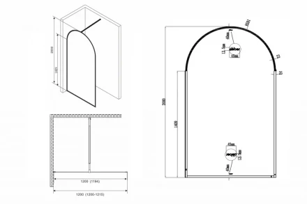 ABBER Immer Offen AG64120B8 душевая перегородка