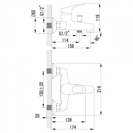 Lemark Omega LM3102C смеситель для ванны