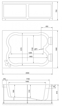 Royal bath Hardon RB083100 Акриловая ванна 200x150x75
