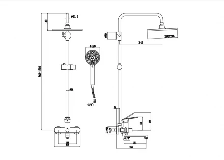 Savol S-600608A душевая стойка с изливом