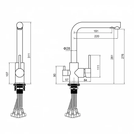 Grocenberg GB40551NK смеситель для кухни никель