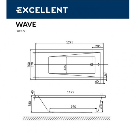 Excellent Wave 130x70 акриловая ванна