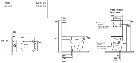 KERASAN Aquatech А0002391597 бачок для унитаза моноблока черный матовый