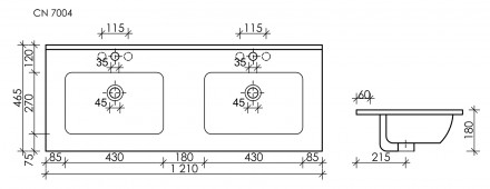 Sancos Element CN7004MB раковина 120 см