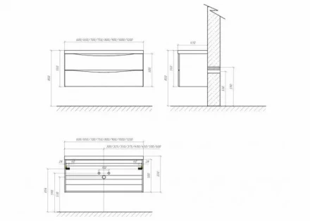 BelBagno MARINO-1000-2C-SO-RG-P тумба с раковиной подвесная