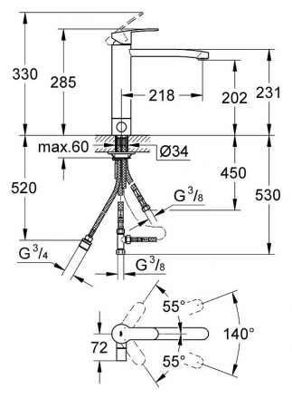 Grohe Eurostyle Cosmopolitan 31153002 Смеситель для кухни