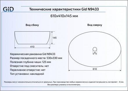 Gid N9433 раковина