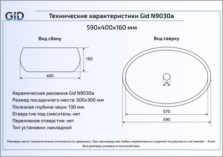 Gid N9030a раковина