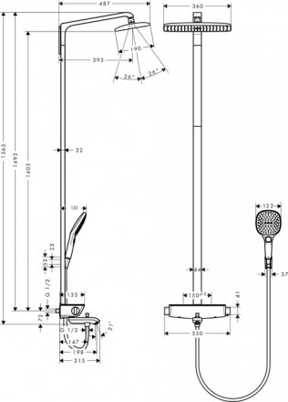 Hansgrohe Raindance Select Showerpipe 27113400 Душевая стойка