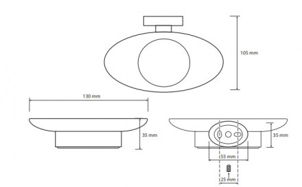 Bemeta Oval 118408021 мыльница