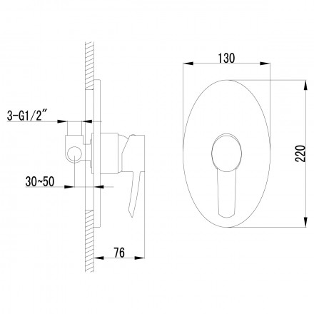 Lemark Atlantiss LM3219C смеситель с гигиеническим душем, встраиваемый