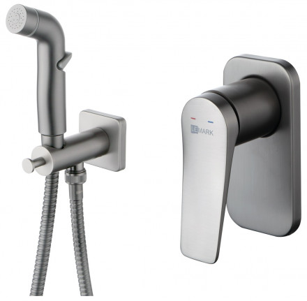 Lemark Bronx LM3719GM смеситель с гигиеническим душем (графит)