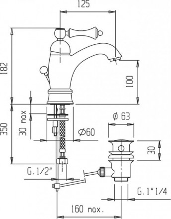 CEZARES MARGOT-LSM1-A-01-Bi смеситель на раковину