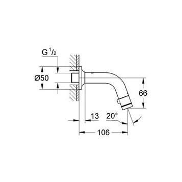 Grohe 20205 000 Излив 10.6 см (с функцией открытия/закрытия воды)