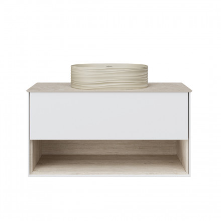 Kerama Marazzi Plaza Modern 100 тумба подвесная с ящиком и полкой, белая