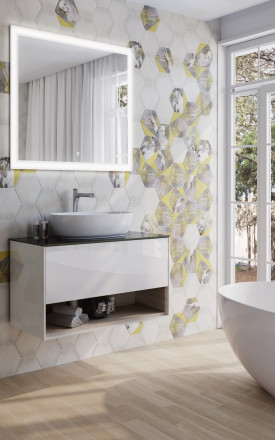 Kerama Marazzi Plaza Modern 100 тумба подвесная с ящиком и полкой, белая