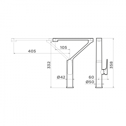 Omoikiri Tara-GM 4994374 смеситель для кухни