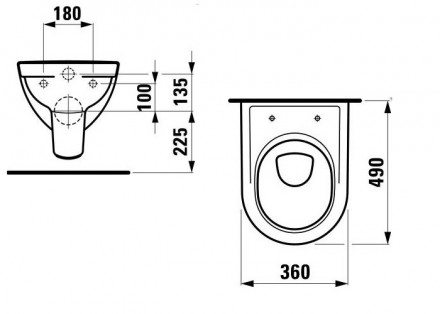 Laufen Pro 8.2095.2.000.000.1 Подвесной унитаз короткий (чаша)