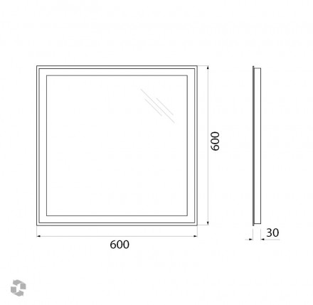 BelBagno SPC-GRT-600-600-LED-BTN Зеркало