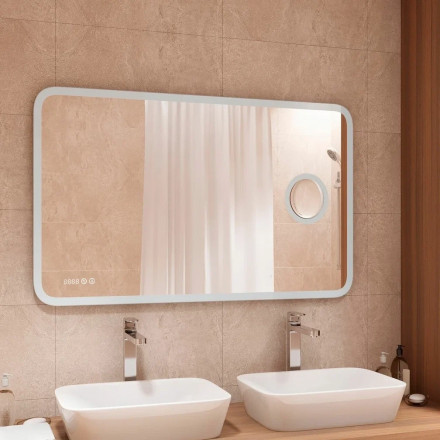 Континент Bliss Led 1200х800 зеркало с увеличительным зеркалом, часами