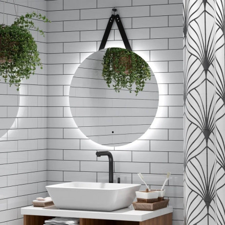 Континент Best Led D650 зеркало на ремне из натуральной кожи черного цвета с бесконтактным сенсором