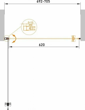 CEZARES ECO-O-B-1-70-C-NERO душевая дверь