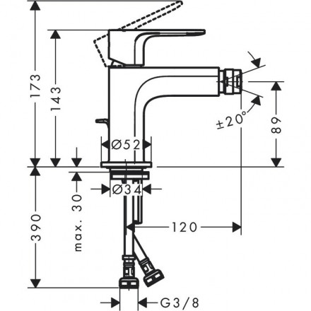 Hansgrohe Rebris S 72210670 смеситель для биде