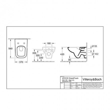 Унитаз подвесной Villeroy Boch Joyce 5607R001+9M62S10 с крышкой (микролифт)