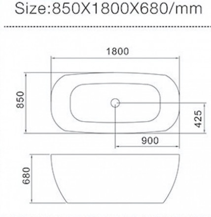 Frank F162 Акриловая ванна 180x85