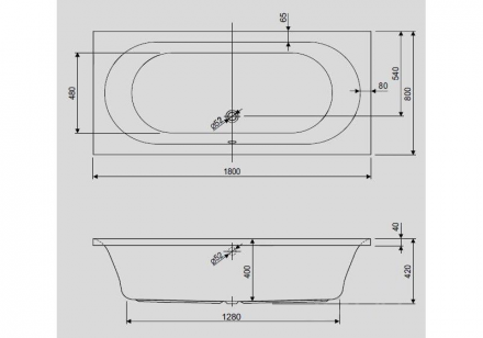 Cezares Metauro 180x80 Акриловая ванна