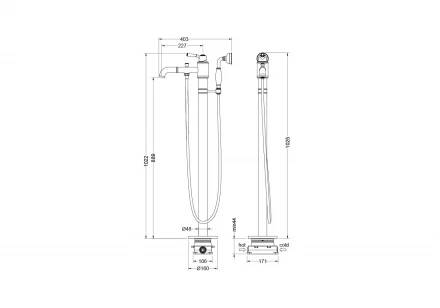 AQUATEK КЛАССИК AQ1545PG смеситель для ванны напольный