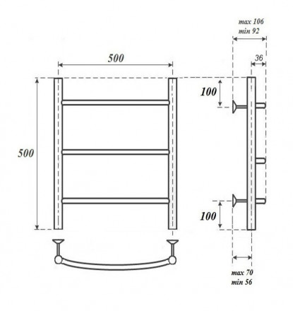 POINT PN04155E П3 500x500 полотенцесушитель электрический