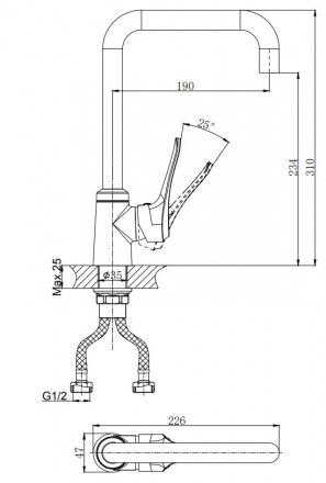 Rush Jawa JA0735-23 Смеситель для кухни
