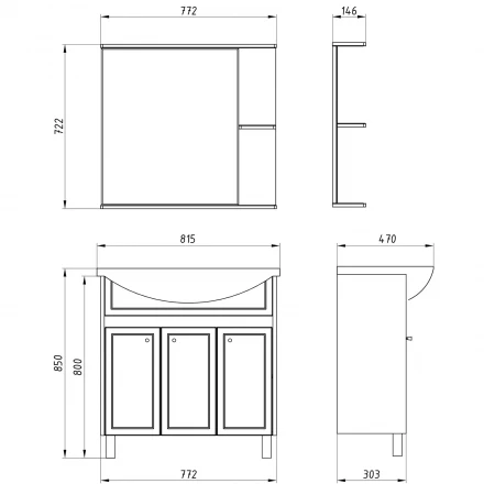 ASB-Mebel Альпина 80 Тумба под раковину