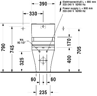 Duravit Durastyle SensoWash 215659 00 00 610200 00 2000300 093510 00 05 напольный унитаз