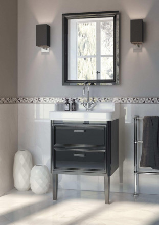 Kerama Marazzi Pompei тумба  напольная с ящиками 60, черная глянцевая