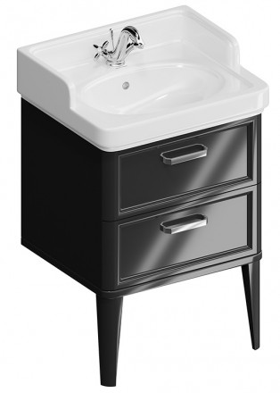 Kerama Marazzi Pompei тумба  напольная с ящиками 60, черная глянцевая