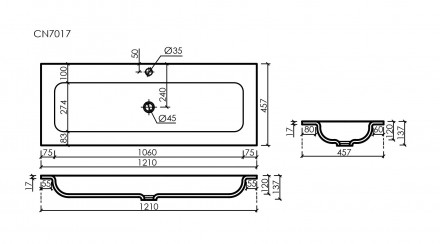 Sancos Grace CN7017MB раковина 120 см