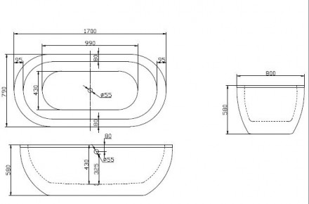 Belbagno BB13-1700 Акриловая ванна 170x79