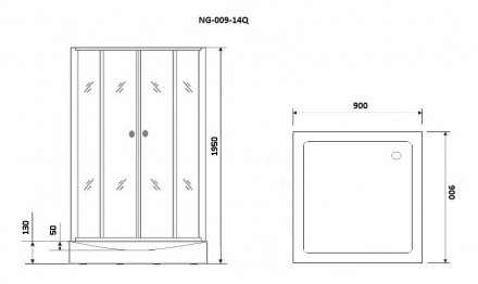 Niagara Eco NG-009-14QT душевой угол 90x90
