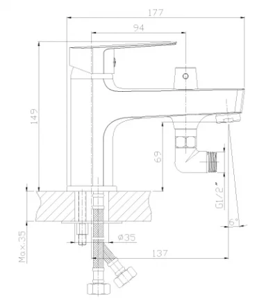 Rossinka S S35-38 Смеситель для ванны