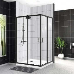 Belbagno UNO-195-AH-2-120/100-C-NERO душевой угол стекло прозрачное