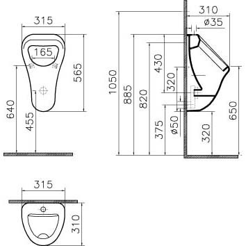 Vitra Arkitekt 6202B003-0198 Писсуар