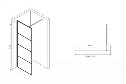 ABBER Immer Offen AG65120B душевая перегородка