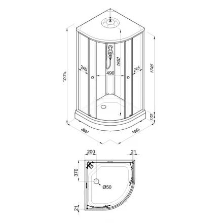 Triton Экстра 88x88 А душевая кабина