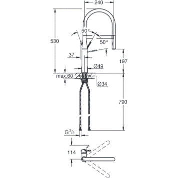 Grohe Essence New Professional 30294000 Смеситель для кухни